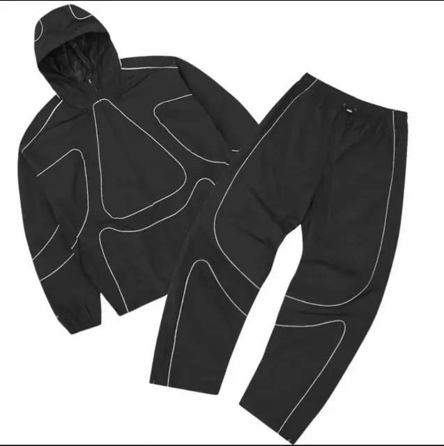 C.P. Company Goggle Jacket and Trousers Set Black with White Piping
