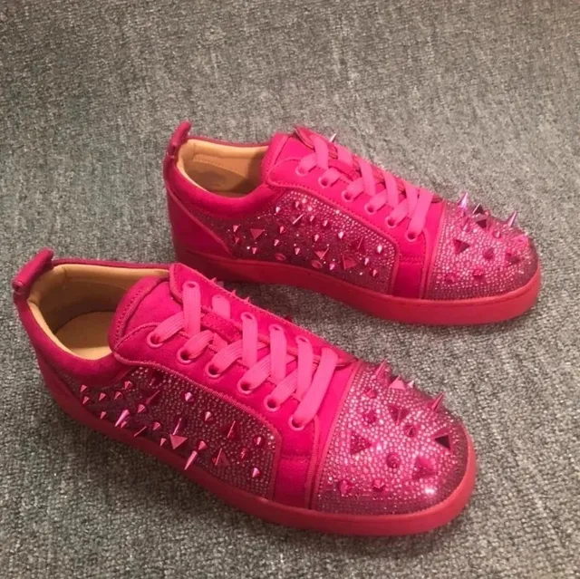 Christian Louboutin Louis Junior Spikes Crystal-Embellished Suede