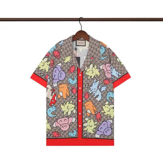 Gucci Short-Sleeve Shirt Pokémon Print