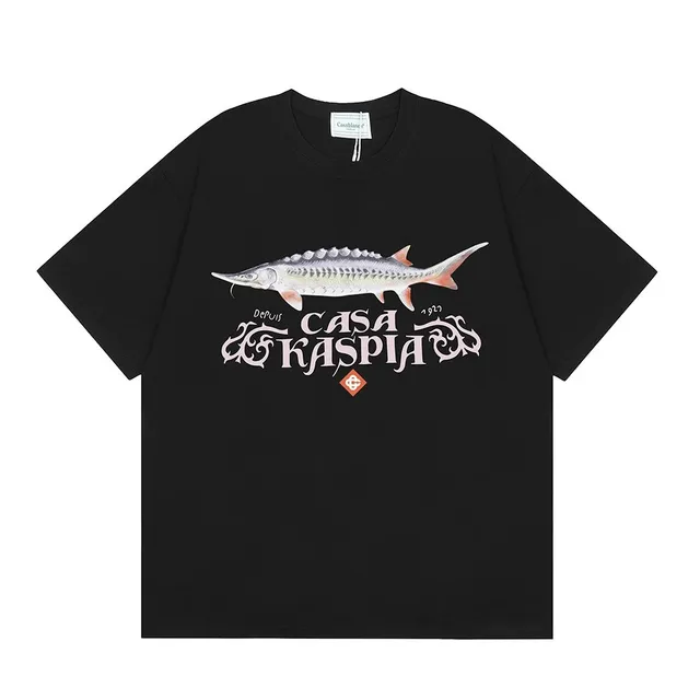 Casablanca Sturgeon Graphic Tee Casa Kaspia Sturgeon Print