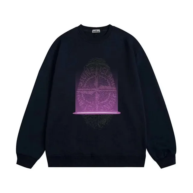 Stone Island Crewneck Sweatshirt Fingerprint Graphic