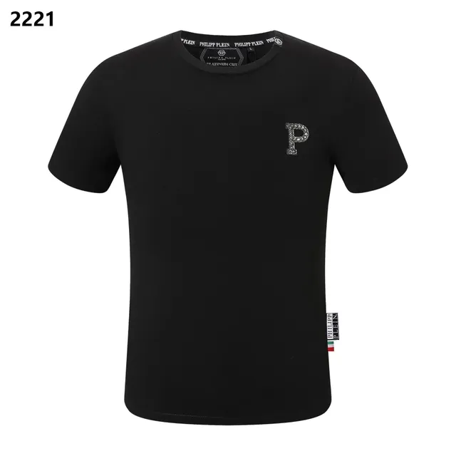 Philipp Plein P Logo Tee Crystal Embellished