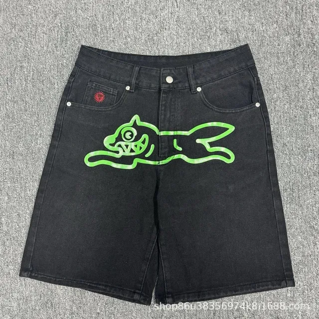 BAPE Denim Shorts Glowing Shark Logo