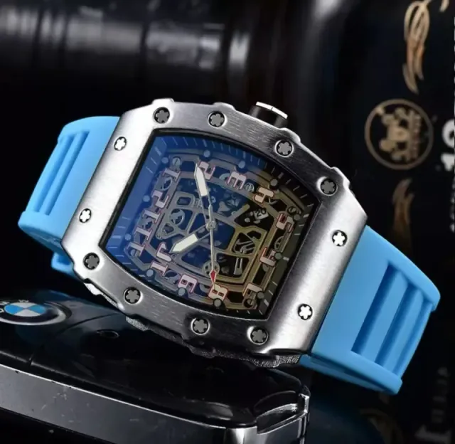 Richard Mille RM 011 Sapphire Dial with Blue Rubber Strap