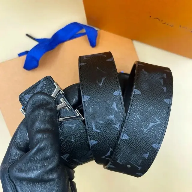 Louis Vuitton LV Monogram Belt Black with Grey Monogram