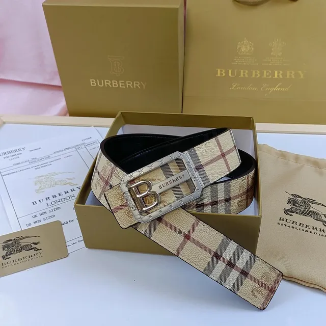 Burberry Reversible Leather Strap Haymarket Check
