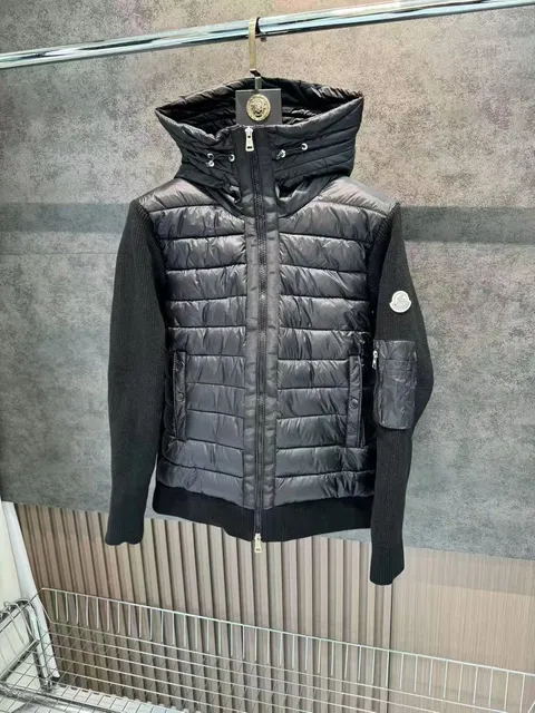 Moncler Hybrid Puffer Jacket Knit-Sleeve