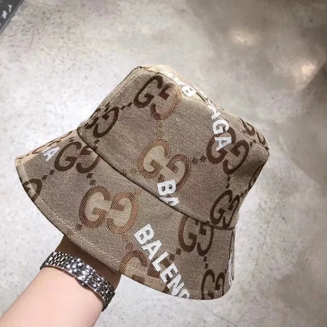 Gucci Bucket Hat GG x Balenciaga Logo Print