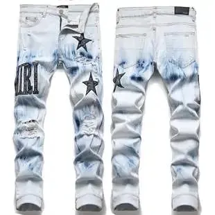 Amiri Distressed Jeans Star Print