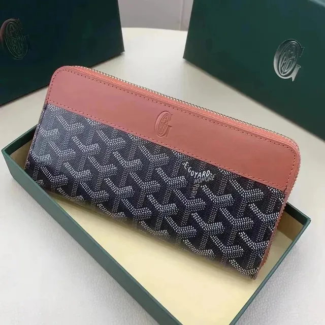 Goyard Saint Louis Wallet Goyardine Canvas with Leather Trim