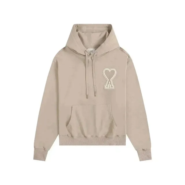 AMI Paris Heart Logo Hoodie Embroidered Heart A