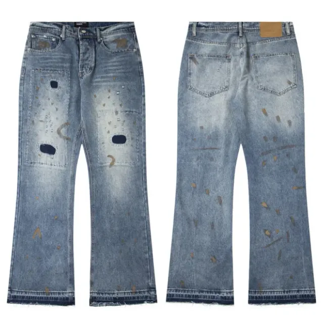 Levi's Distressed Flare Jeans Artisan Patchwork