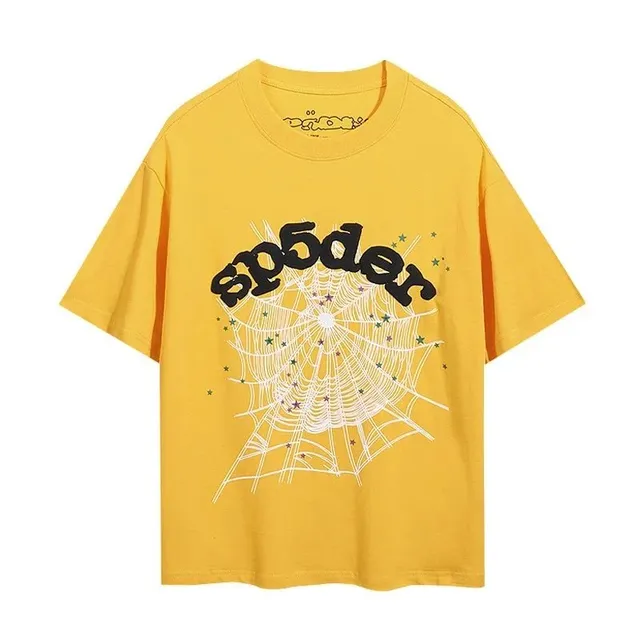 Sp5der Spider Web Graphic Tee Spider Logo with Web Print