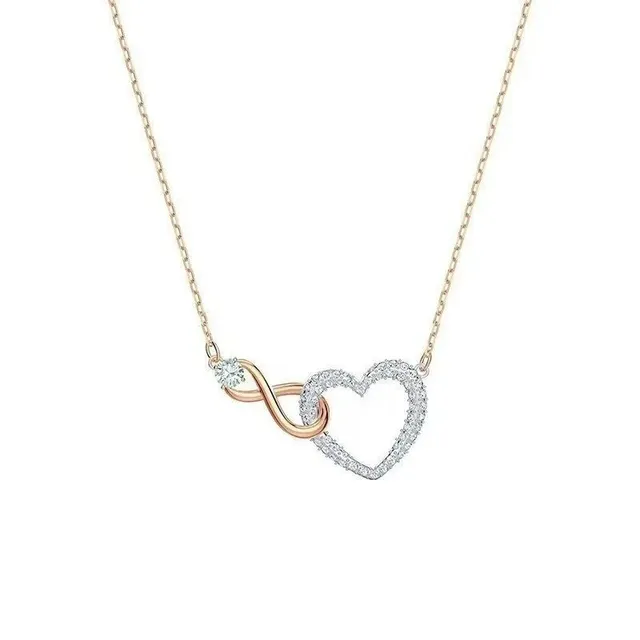 Swarovski Infinity Heart Necklace Crystal Pave