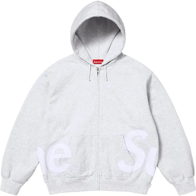 Supreme Zip-Up Hoodie White Logo