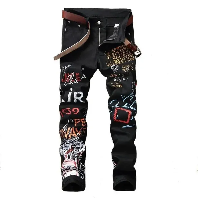 Graphic Print Jeans
