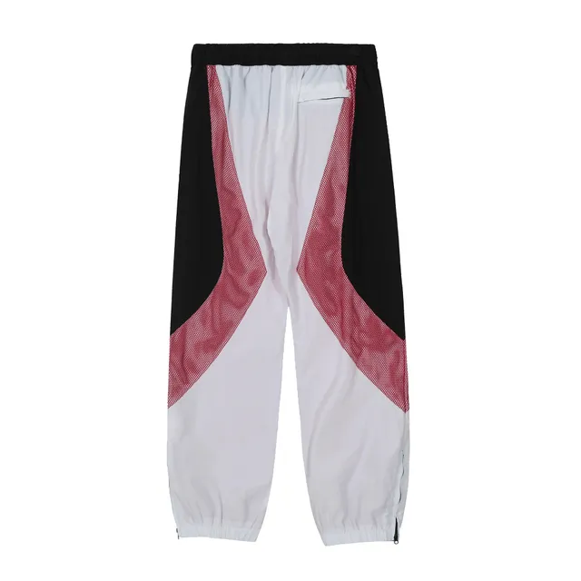 Track Pants Color-Block Mesh Panel