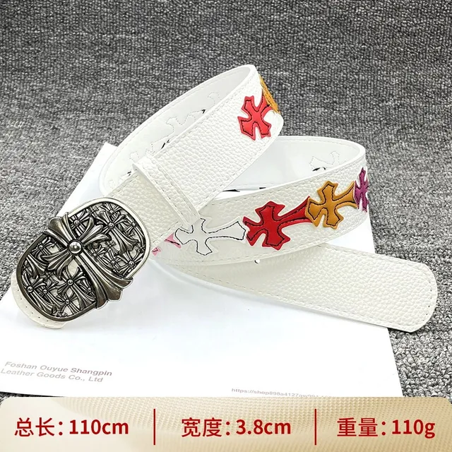 Chrome Hearts Cross Belt Multi-Color Cross Embroidery