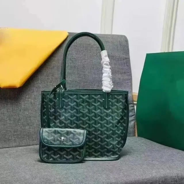 Goyard Saint Louis Tote Green Goyardine Canvas