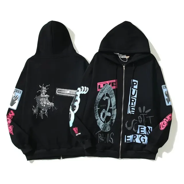 Travis Scott × Corteiz Zip-Up Hoodie