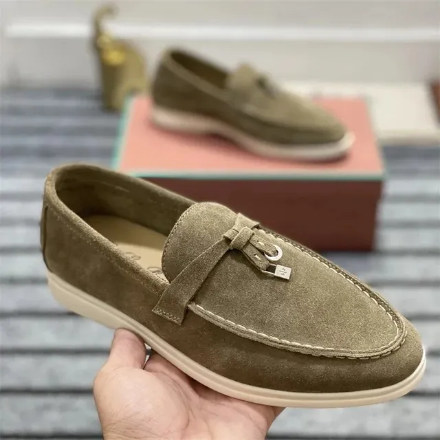 Tassel Loafer Suede with Metal Accent