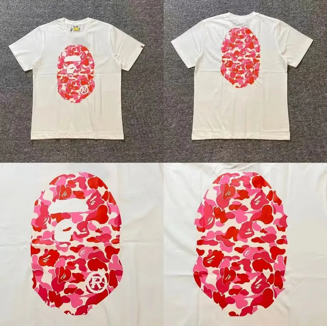 BAPE Shark Hoodie Tee Pink Red Camo