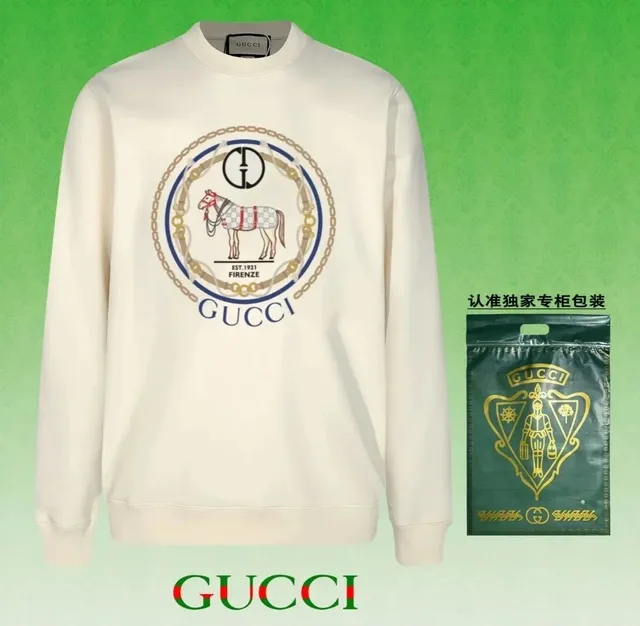 Gucci Embroidered Crewneck Sweatshirt Horse Motif