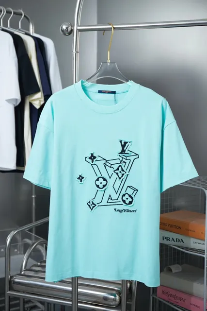 Louis Vuitton LV Logo T-Shirt Mint with Embroidered Monogram