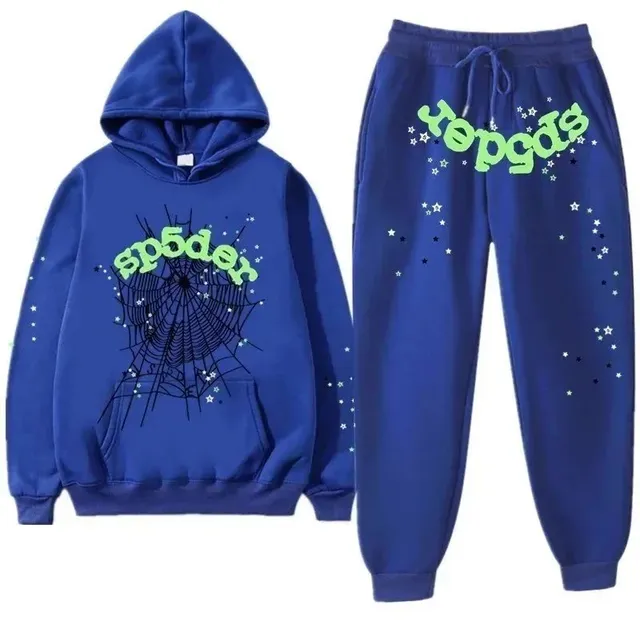 Sp5der Spider Hoodie and Joggers Set Spider Web Print