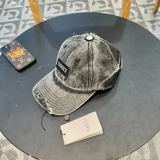 Gucci Baseball Cap Distressed Denim