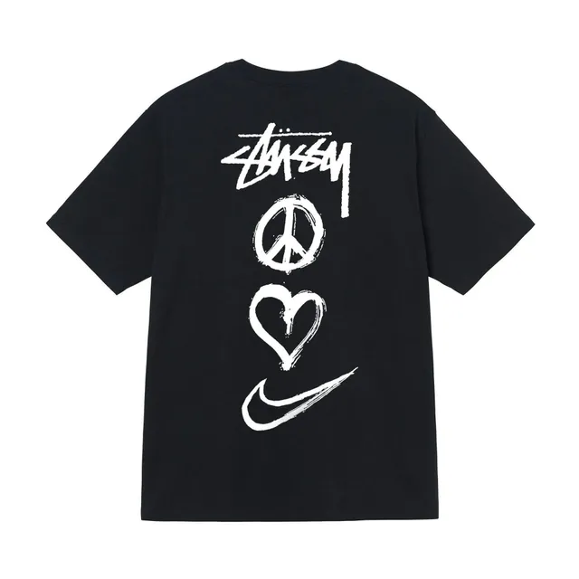 Stüssy × Nike Graphic T-Shirt Peace Heart Swoosh