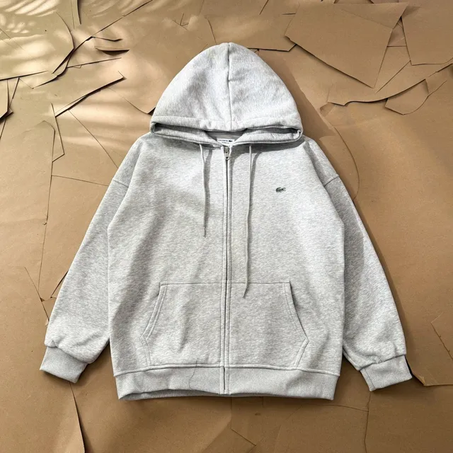 Lacoste Zip-Up Hoodie Heather Grey