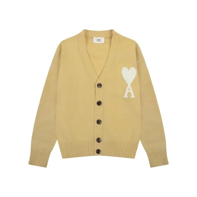 AMI Paris Heart Logo Cardigan Heart A