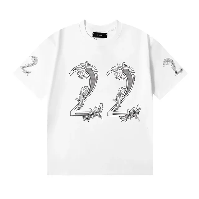 Amiri Graphic Tee Ornate '22' Print