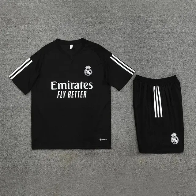 Adidas Real Madrid Training Set Black with White Stripes