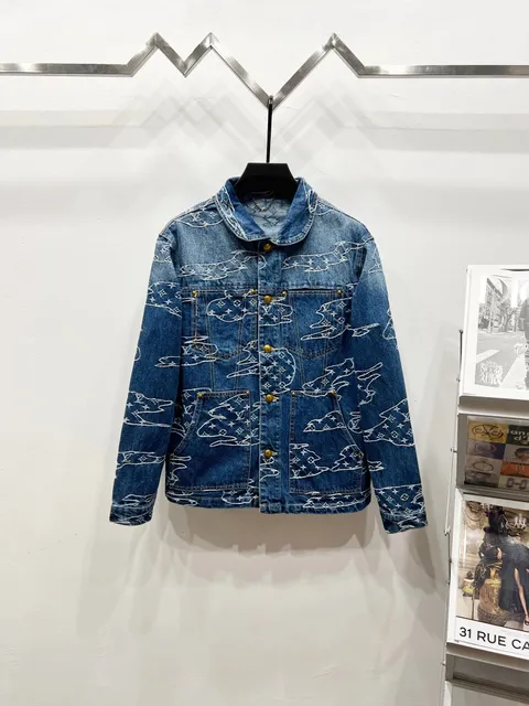 Louis Vuitton Denim Jacket Cloud Motif Embroidery