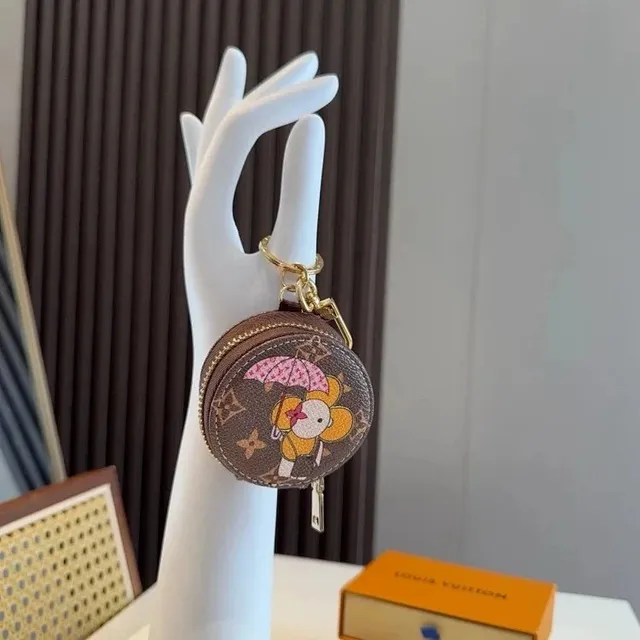 Louis Vuitton Coin Purse Keychain Monogram with Cartoon Print