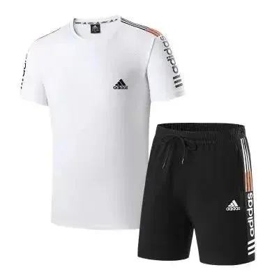 Adidas T-Shirt and Shorts Set Three-Stripe