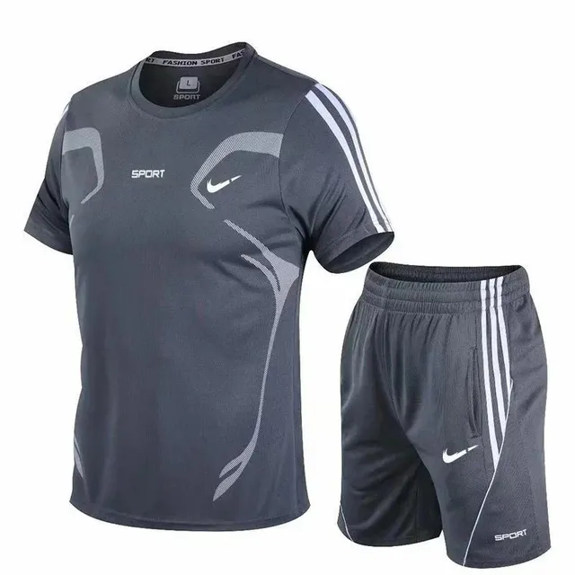 Nike Sport Set Grey with White Stripes