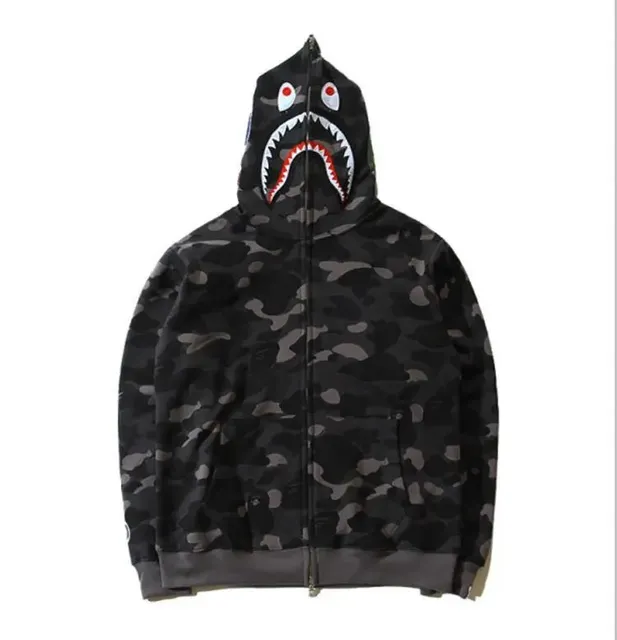 BAPE Shark Hoodie Black Camo