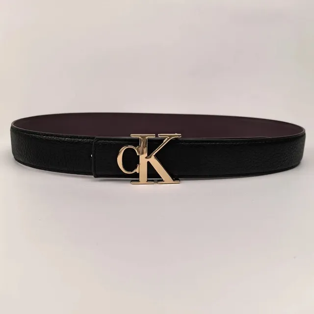 Calvin Klein CK Logo Belt Gold Buckle