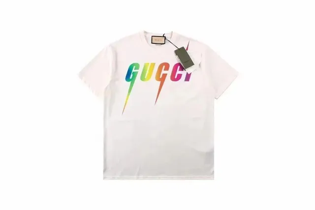Gucci T-Shirt Rainbow Lightning Logo