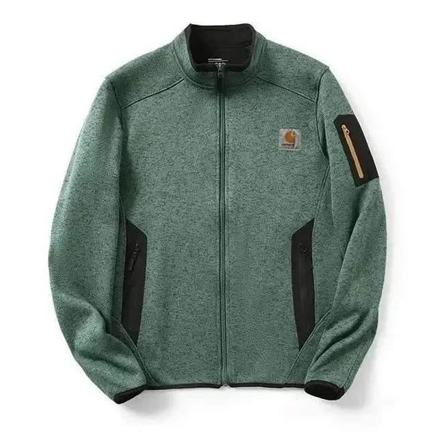 Carhartt Fleece Jacket Heather Green with Black Accents