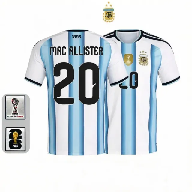 Argentina home jersey, number 20, with captain's armband