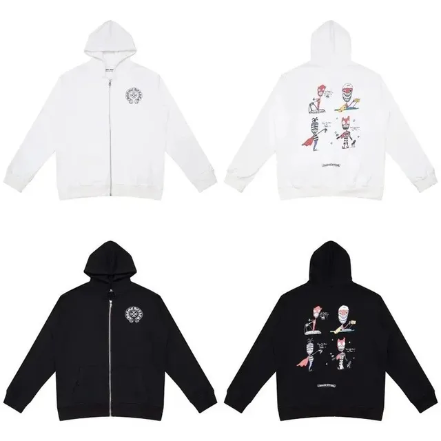 Chrome Hearts Zip-Up Hoodie Graphic Print