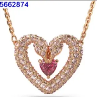 Swarovski Heart Pendant Necklace Crystal-Encrusted