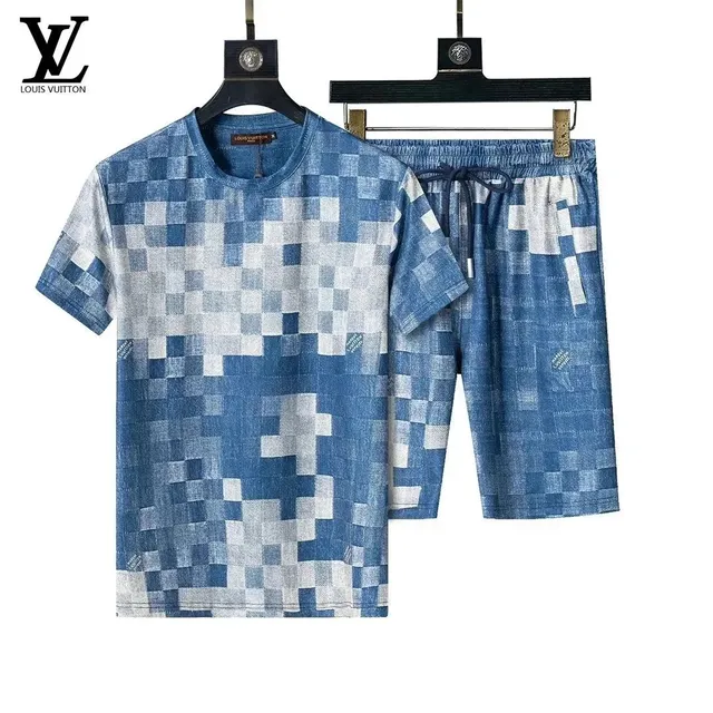 Louis Vuitton Denim Check Set Pixelated Denim Print