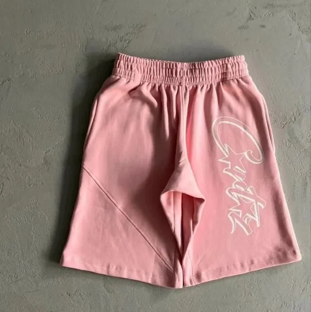 Corteiz Logo Shorts Pink with White Script
