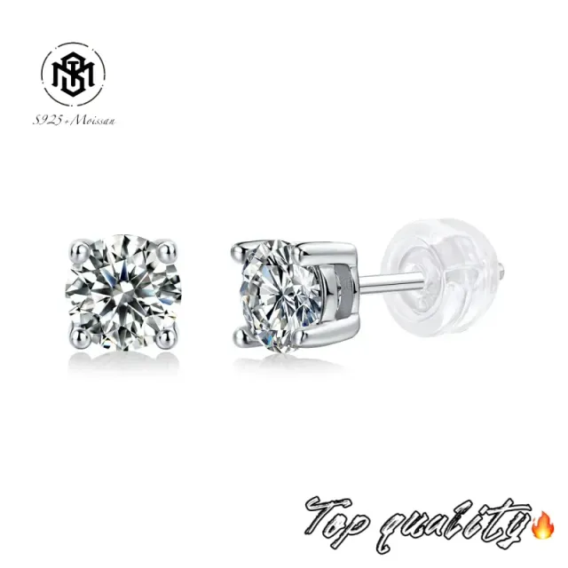 Tiffany & Co. Stud Earrings Round Cut Cubic Zirconia