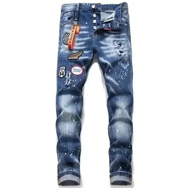 Dsquared2 Distressed Patch Jeans Multi-Patch